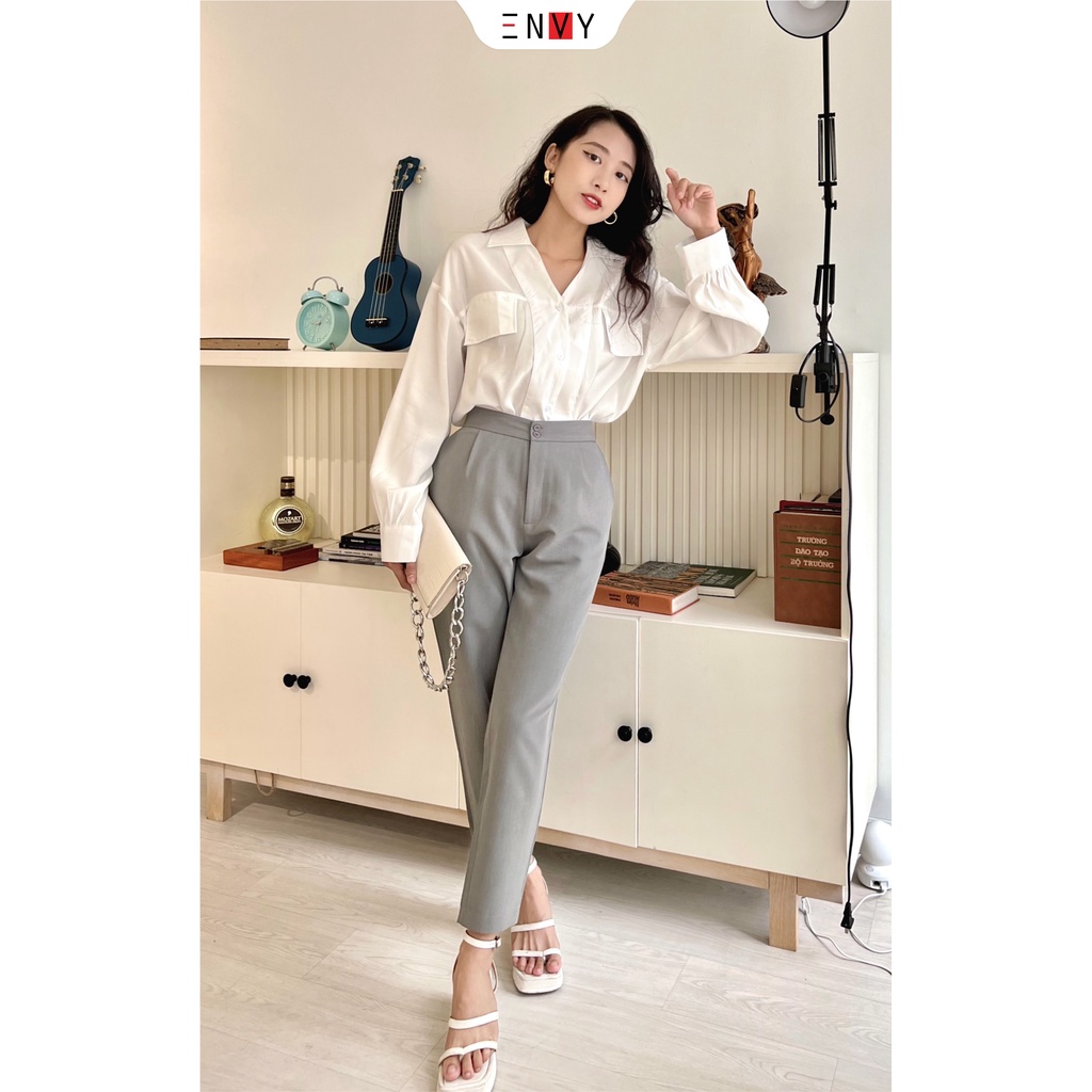 Quần nữ Baggy Cotton ENVY (Nút gài, lưng vải) - QK0090