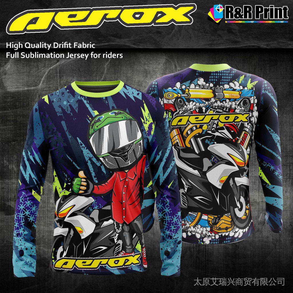 Áo Thun Tay Dài In Họa Tiết 3d Phong Cách Thái Lan Thời Trang Cho Người Lái Xe Mô Tô size xxs-6xl PJFQ