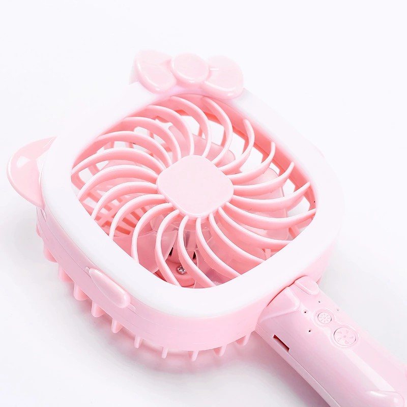Quạt mini có đèn LED sạc USB hình mèo Hello Kitty