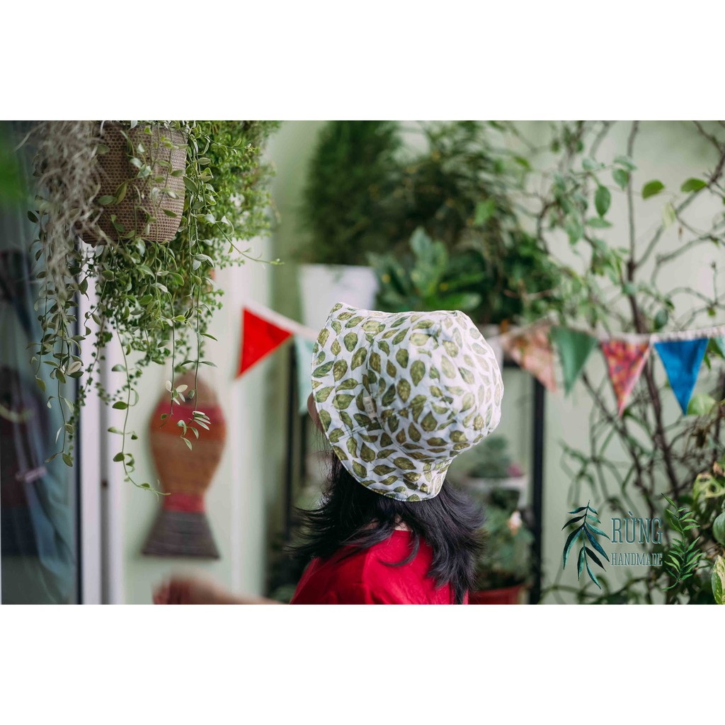 Mũ vải bucket handmade đội được 2 mặt