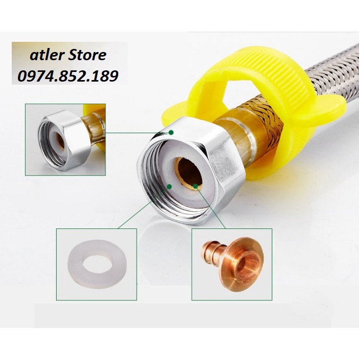 Dây cấp nước,Dây cấp bình nóng lạnh,Dây cấp chậu rửa bát, Dây cấp bàn câu Bảo hành 12 tháng có Tay Hỗ Trợ