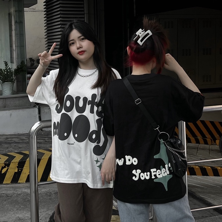 Áo thun Unisex tay lỡ form rộng cổ tròn Yoloyouth " Youth Moody " SS2 in nổi Local Brand | Youth Power