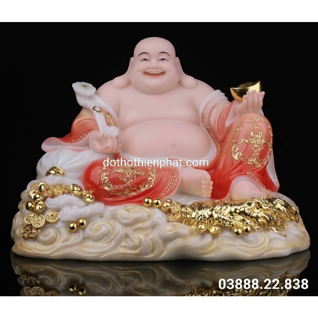 Tượng phật di lặc đá 16in ngang 36cm mẫu mới hàng cao cấp