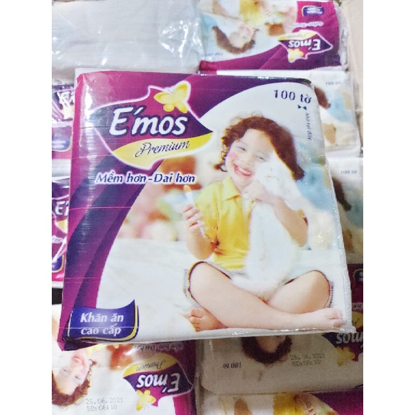 Khăn Giấy Ăn Cao Cấp E'mos Premium Mềm Hơn Dai Hơn