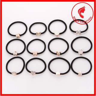 DÂY CHUN BUỘC TÓC - COMBO 10 BUỘC TÓC ĐEN TẠO KIỂU TÓC HÀN QUỐC