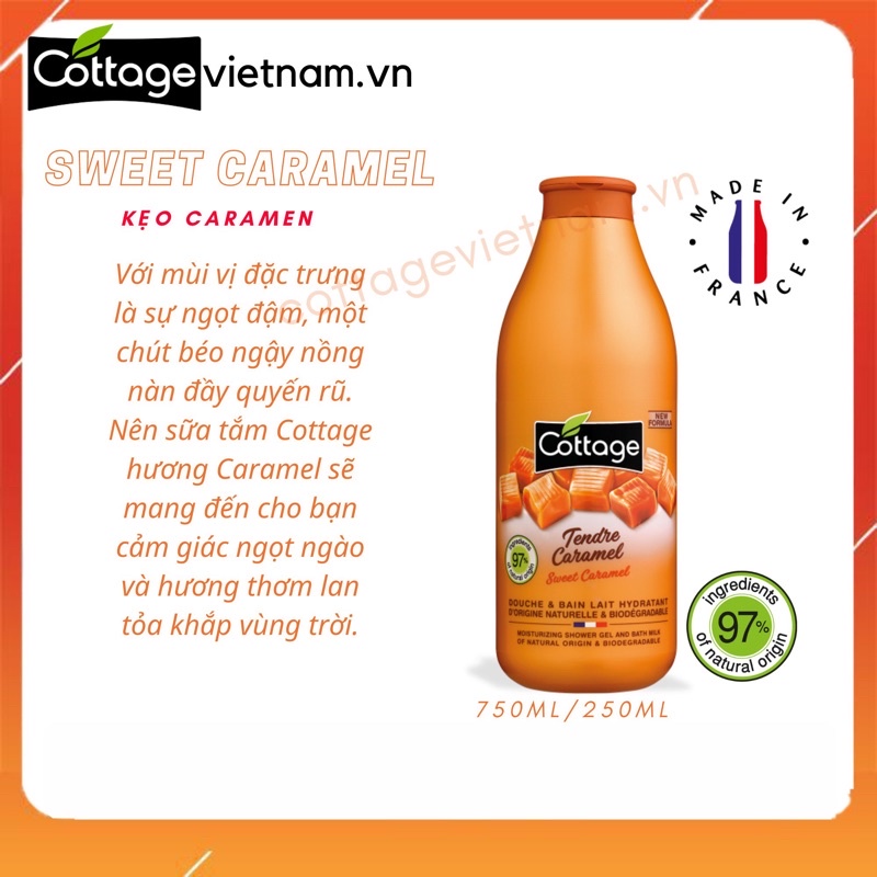 [Chai lớn 750ml-Đủ mùi]- Sữa tắm Cottage chính hãng của Pháp