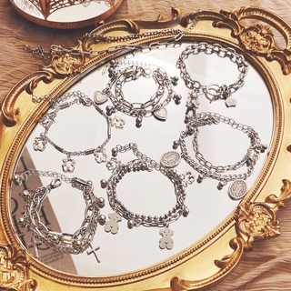 Vòng tay hợp kim mặt hình đồng xu thời trang Vintage xinh xắn