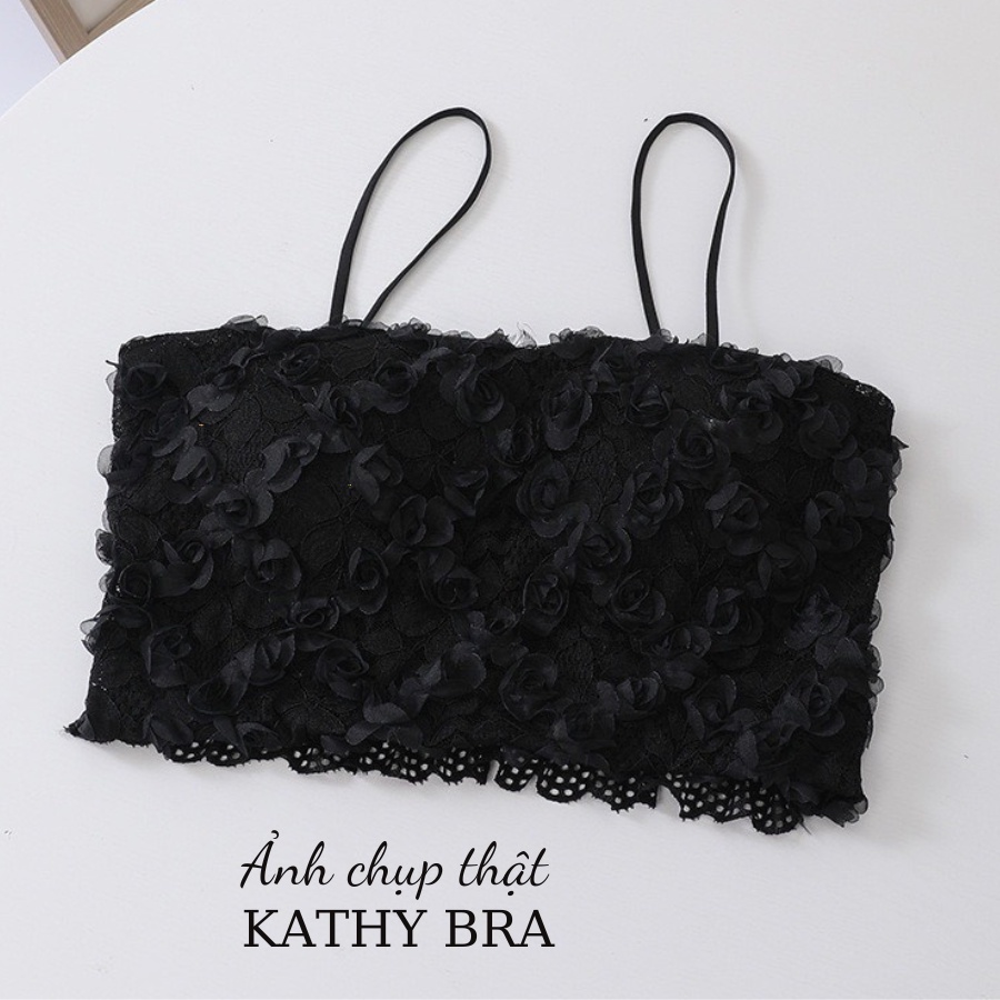 A03 Áo Bra Kiểu KATHY BRA Kết Hoa Hồng Có Mút Ngực Không Gọng Co Dãn Tốt Siêu Xinh