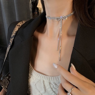 vòng cổ chocker nơ đính đá nũ hot trend