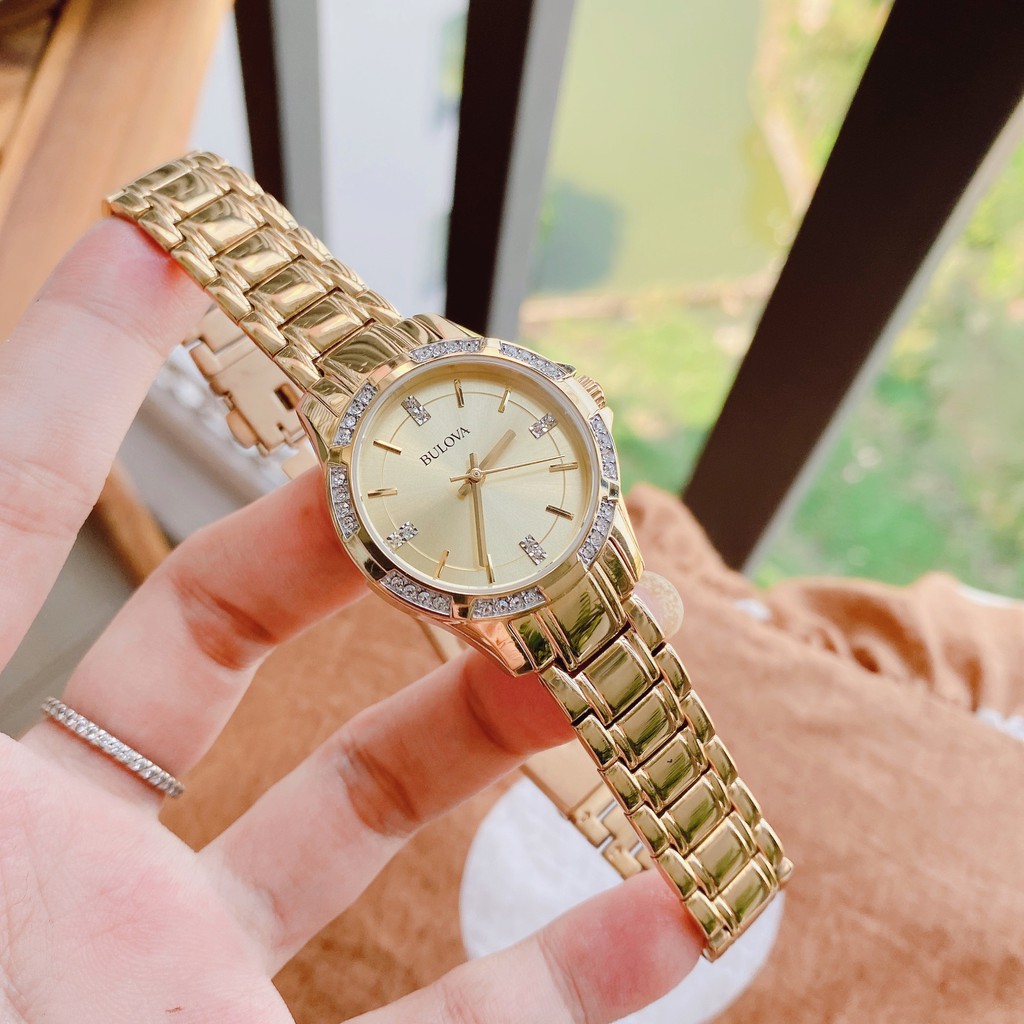 Đồng hồ nữ chính hãng Bulova 98L220 - Máy Quartz pin - Kính cứng