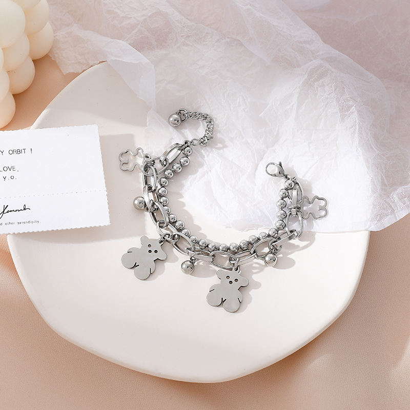 Vòng Đeo Tay Chuỗi Hạt Nhiều Lớp Thiết Kế Sáng Tạo Phong Cách Hàn Quốc