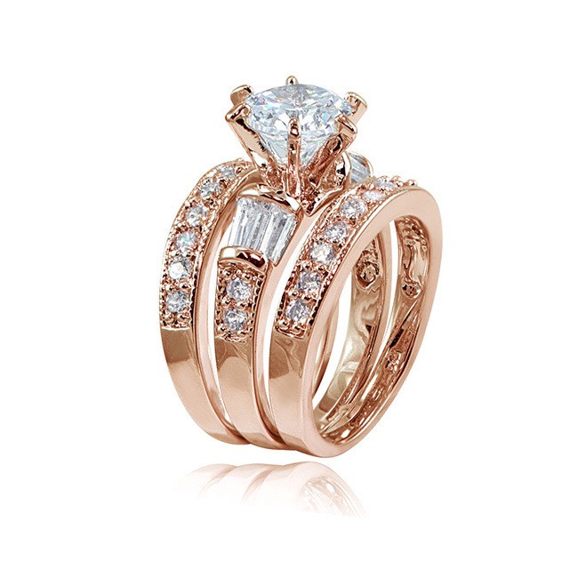 Set Nhẫn Đính Đá Thời Trang Dành Cho Nữ