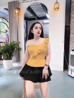 Free ship_Áo lệch vai bèo chất lụa