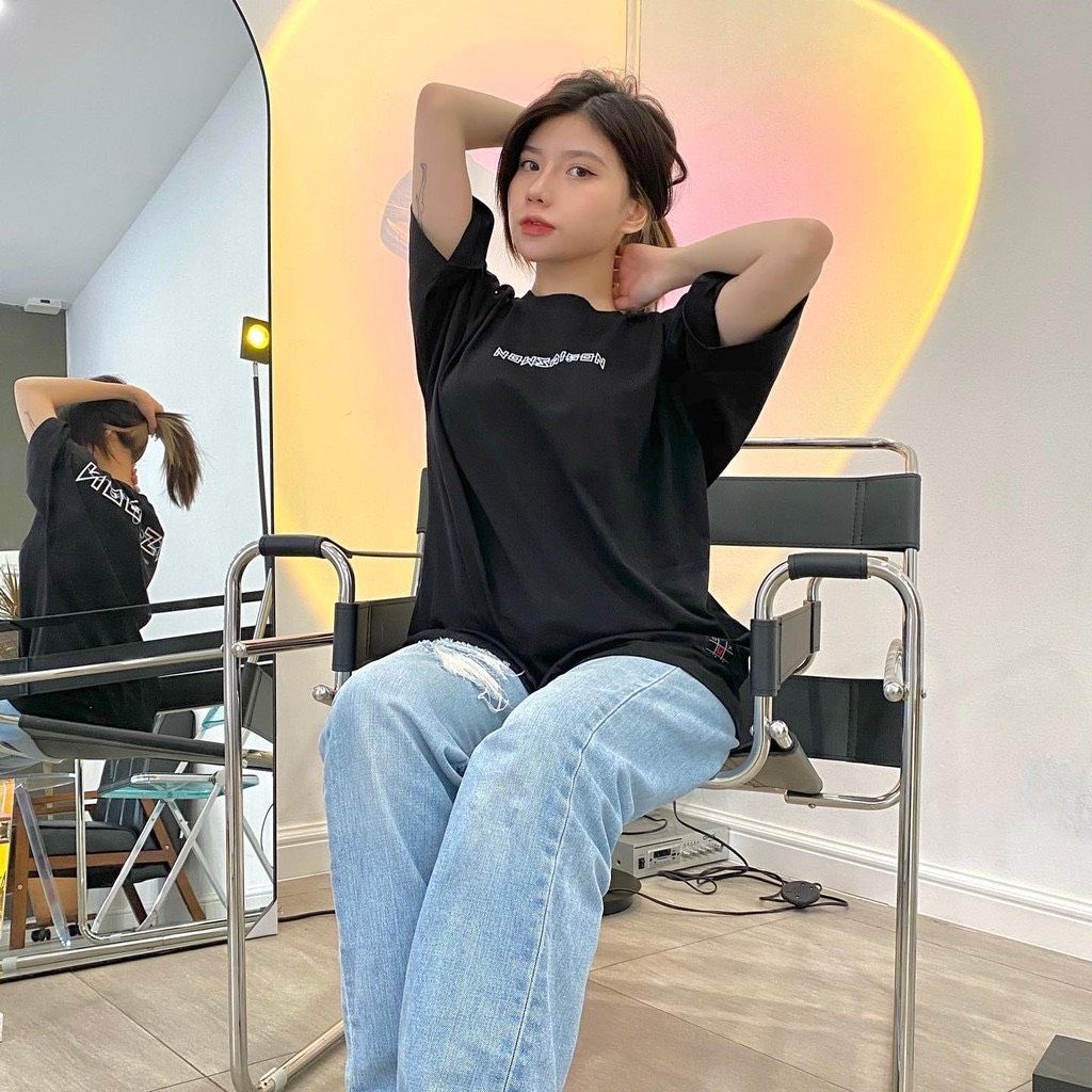 Áo thun tay lỡ form rộng NowSaigon Signature Drop Shoulder Tee phong cách unisex cho cả nam nữ, AL107