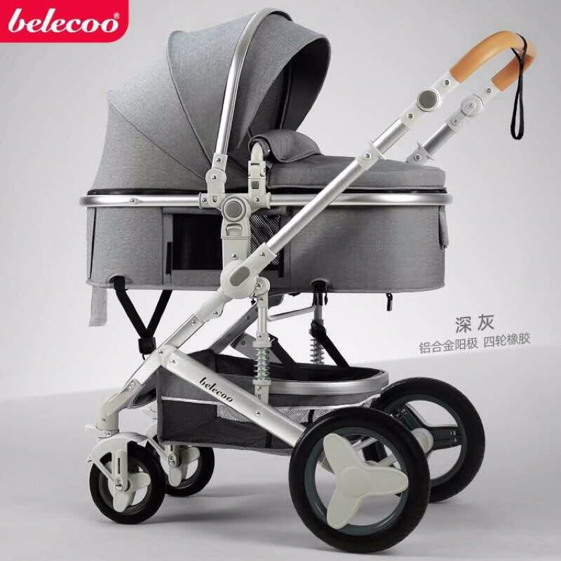 Xe đẩy cho bé Belecoo nôi gấp gọn 2 chiều có mái che cho bé từ sơ sinh-3 tuổi chịu lực 25kg LinhNam phân phối chính hãng