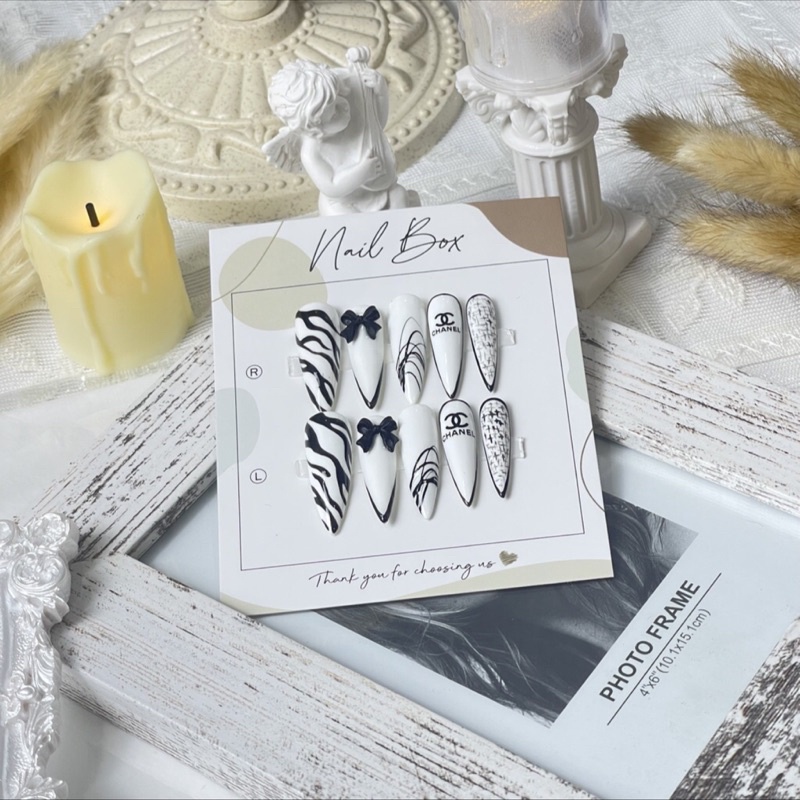 Nail box móng úp thiết kế theo yêu cầu , mẫu nail đẹp tặng keo và dũa