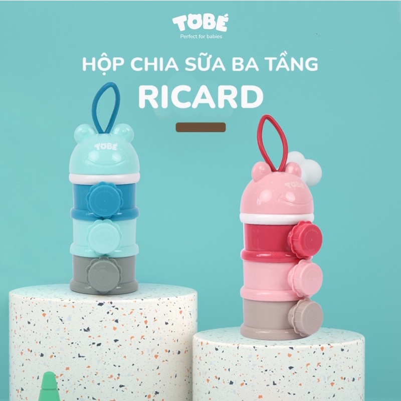 Hộp chia sữa ba tầng Ricard chính hãng ToBé tiện lợi cho mẹ, an toàn cho bé