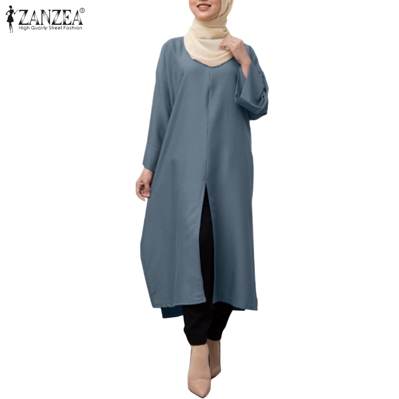 Đầm maxi Zanzea tay dài phong cách Hồi giáo cổ điển thời trang dành cho nữ