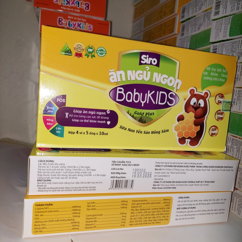 《Hộp 20 ống》Siro Giúp Bé Ăn Ngủ Ngon Gold Plus - Bổ Sung Kẽm, Taurin, Vitamin Giúp Bé Tăng Sức Đề Kháng, Tiêu Hóa Khỏe