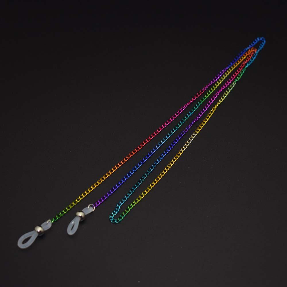Dây Giữ Mắt Kính Xỏ Hạt Kim Loại Màu Cầu Vồng Chống Trượt WMES15H Giá Đỡ