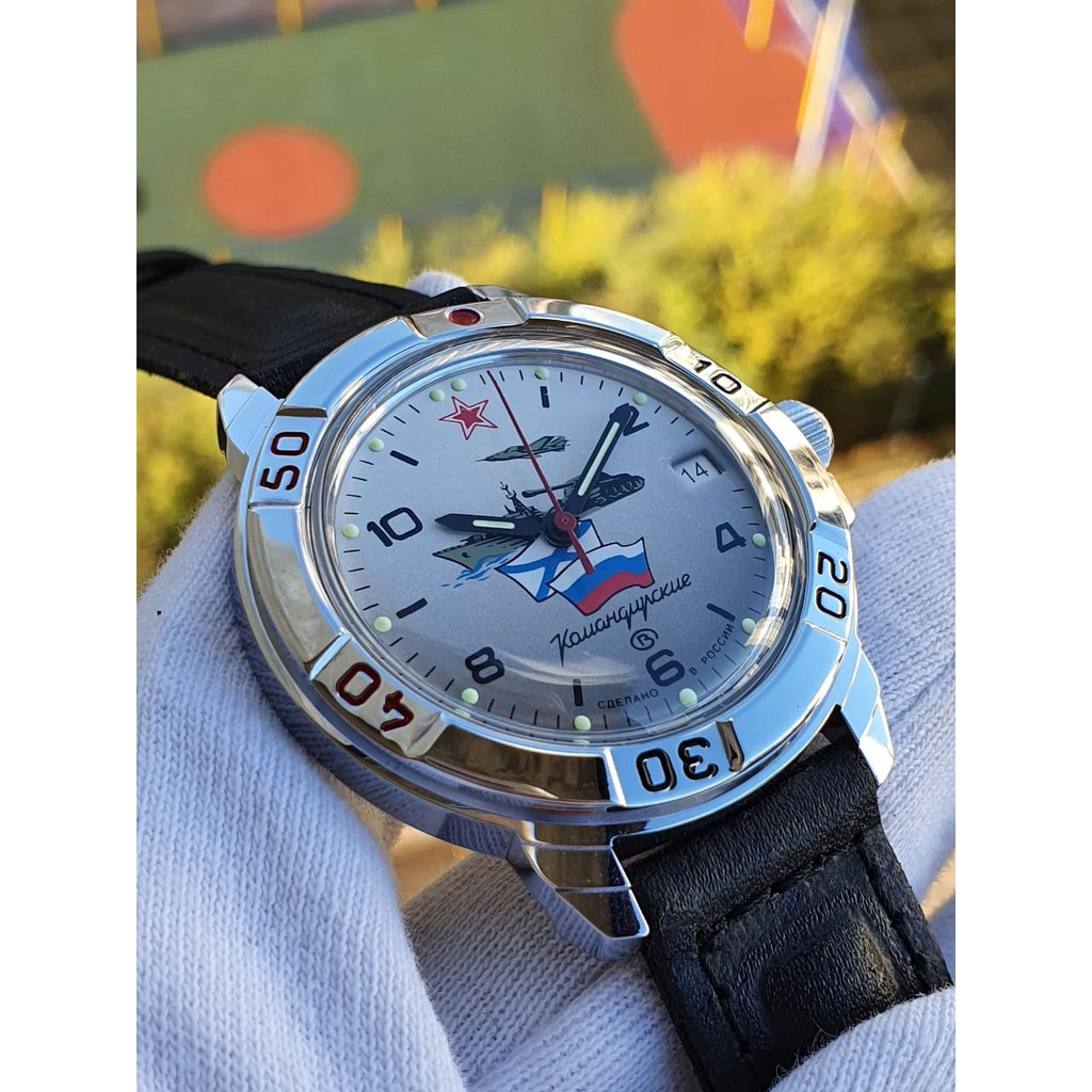 Đồng hồ nam Vostok máy cơ lên giây, size mặt 39, size dây 18. Đồng hồ Nga Vostok Komandirskie 431535