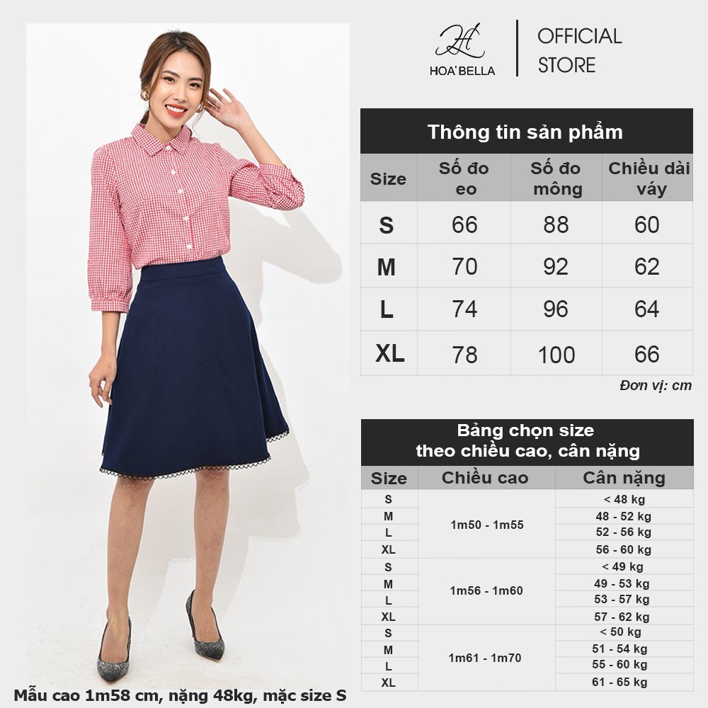 [Mã LT50 giảm 50k đơn 250k] Chân Váy Xòe Phối Ren HOABELLA (CV81200) | BigBuy360 - bigbuy360.vn