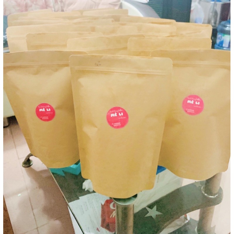 Combo 2kg túi zip giấy kraft không cửa sổ