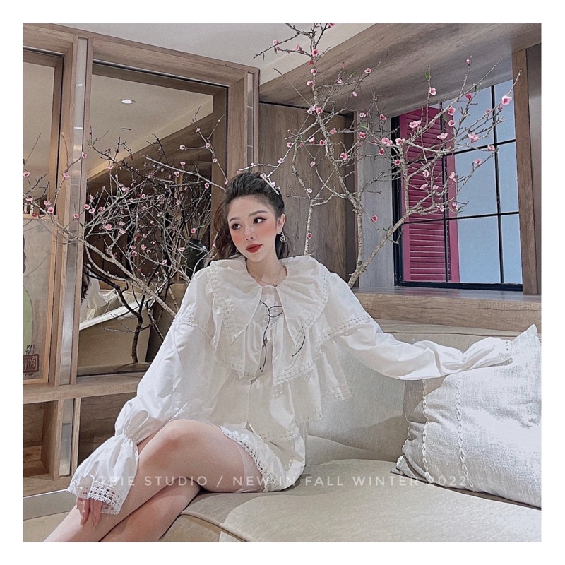 THUYBIESHOP | áo sơ mi tầng viền ren