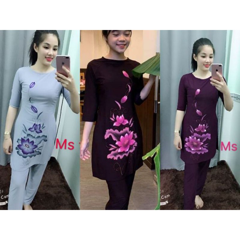 Bộ thun dài đi chùa vẽ 3d