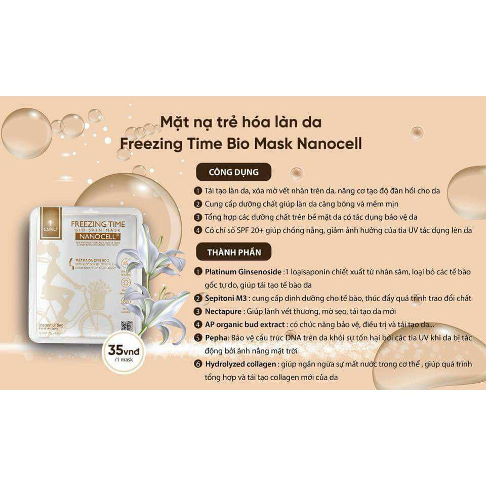 Mặt nạ bổ sung COLAGEN FREEZING TIME BIO SKIN MASK