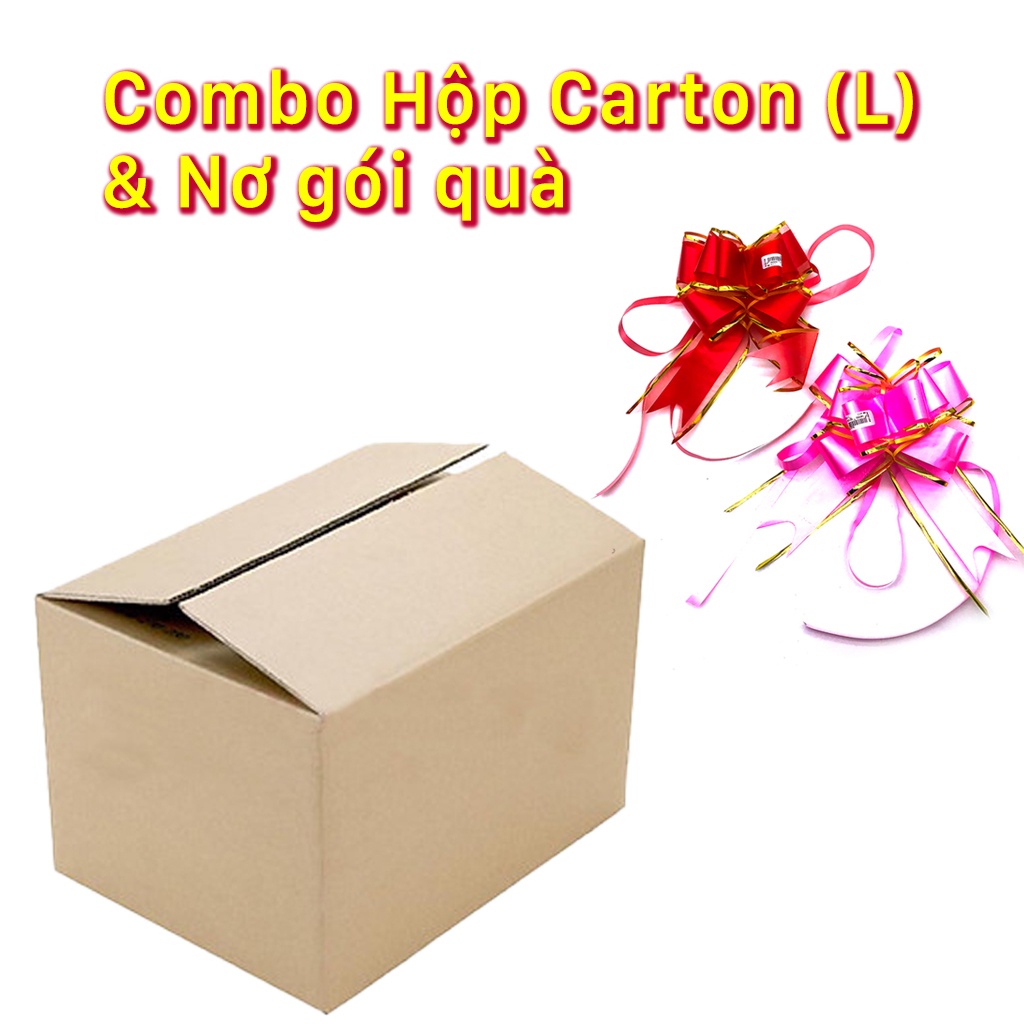 Combo Hộp carton (Size Lớn) và Nơ rút gói quà