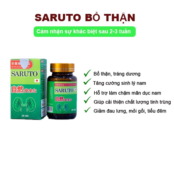 Tăng cường sinh lý nam SARUTO hỗ trợ bổ thận tráng dương giảm đau lưng mỏi gối tiểu đêm xuất tinh sớm loạn cương dương