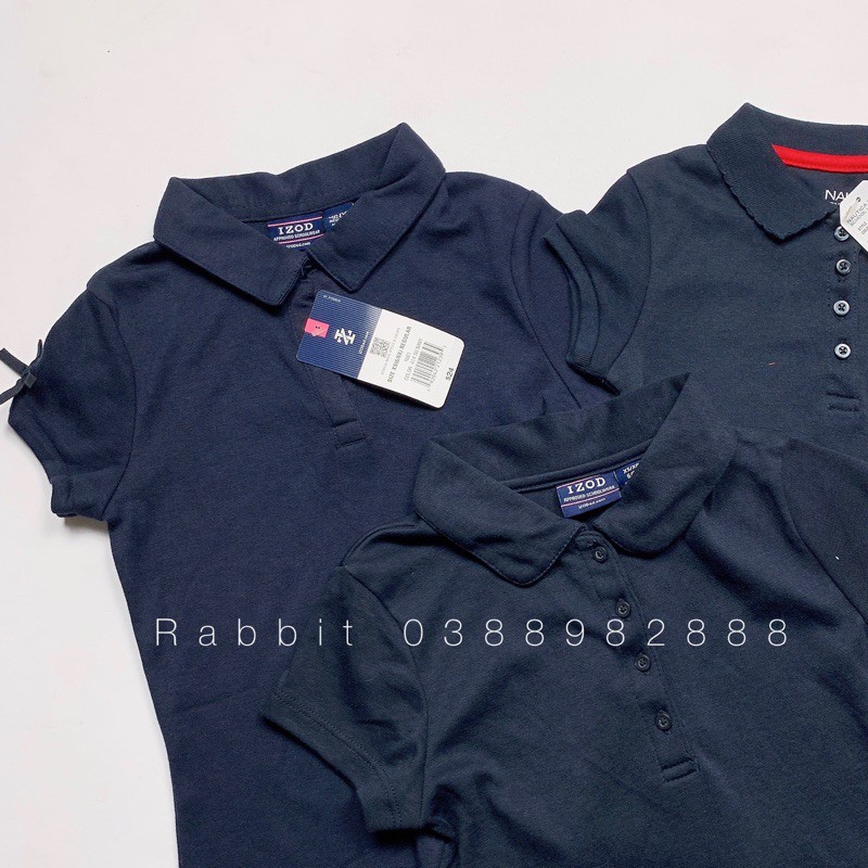 Áo polo xanh đỏ bé gái - RABBITSHOP