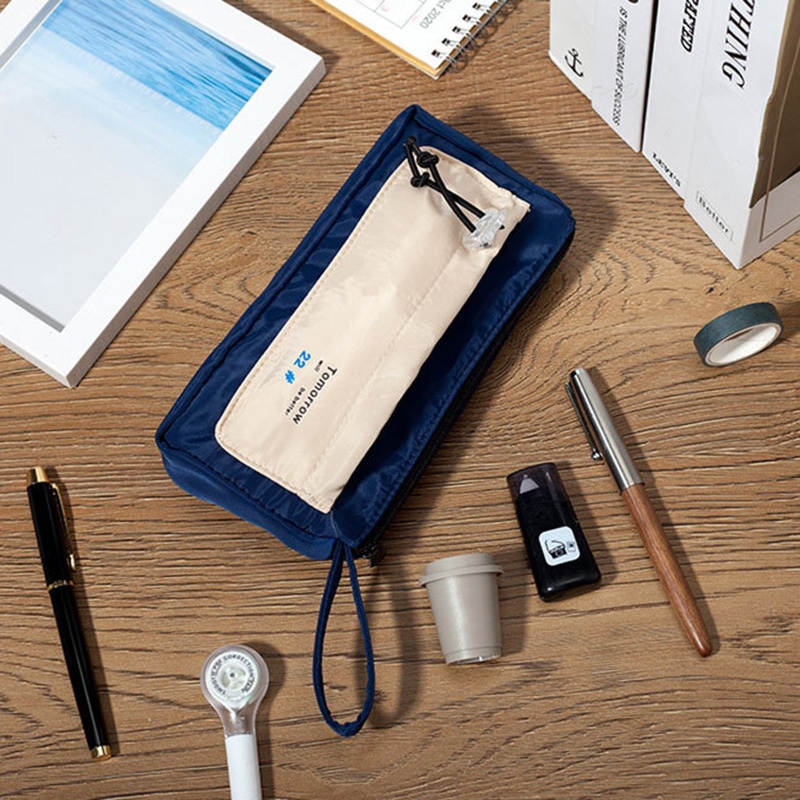 Túi Đựng Bút Chì Cầm Tay Bằng Nylon Mềm Sức Chứa Lớn Cho Tuổi Teen Stude