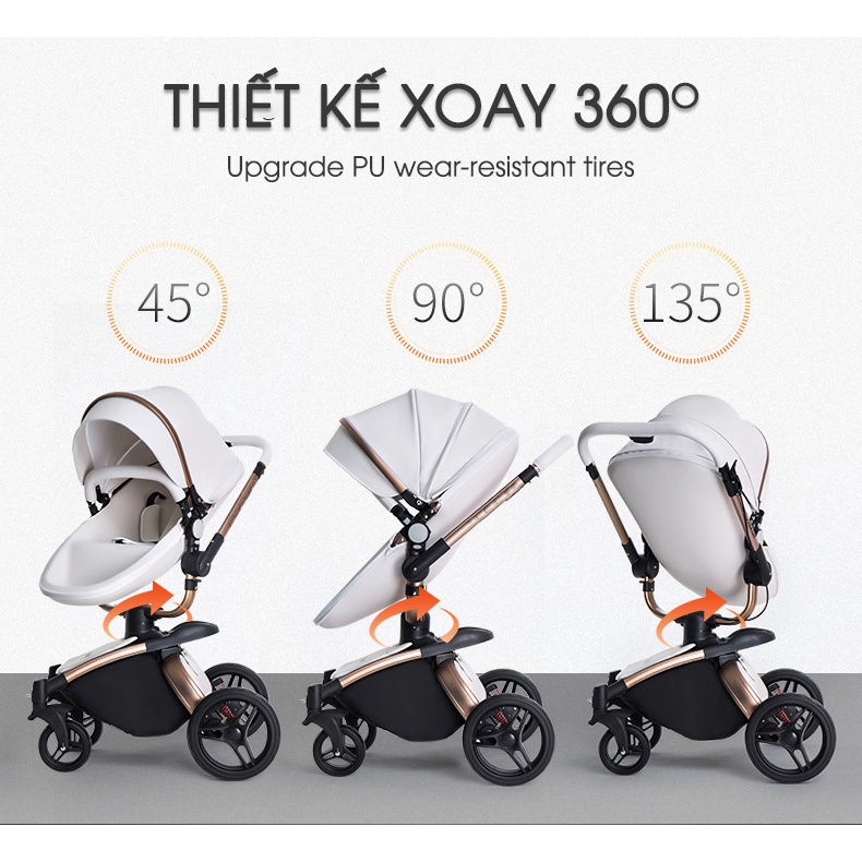 XE ĐẨY NÔI EM BÉ CHILUX S 360 MÀU TRẮNG SANG TRỌNG