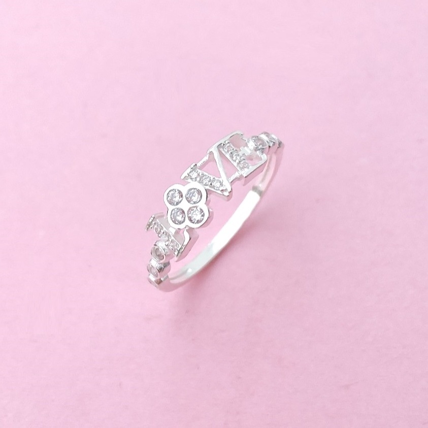 Nhẫn nữ bạc ta mặt chữ LOVE. Nhẫn bạc nữ thời trang cá tính