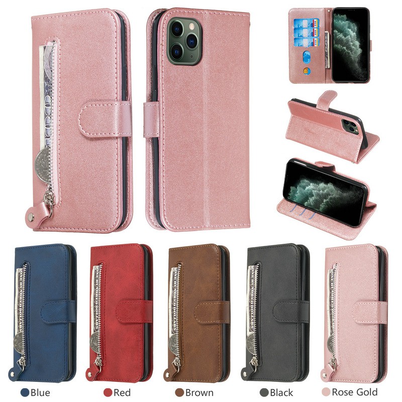 Bao da Pu điện thoại nắp lật cho Iphone 11 Pro XS Max XR X 6 6s 7 8 Plus