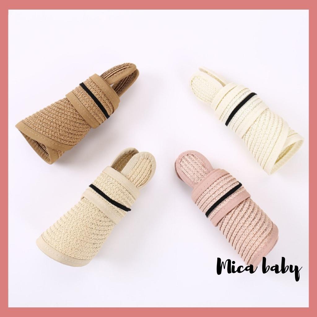 Mũ cói nửa đầu gắn tai thỏ dễ thương cho bé Mica Baby MH111