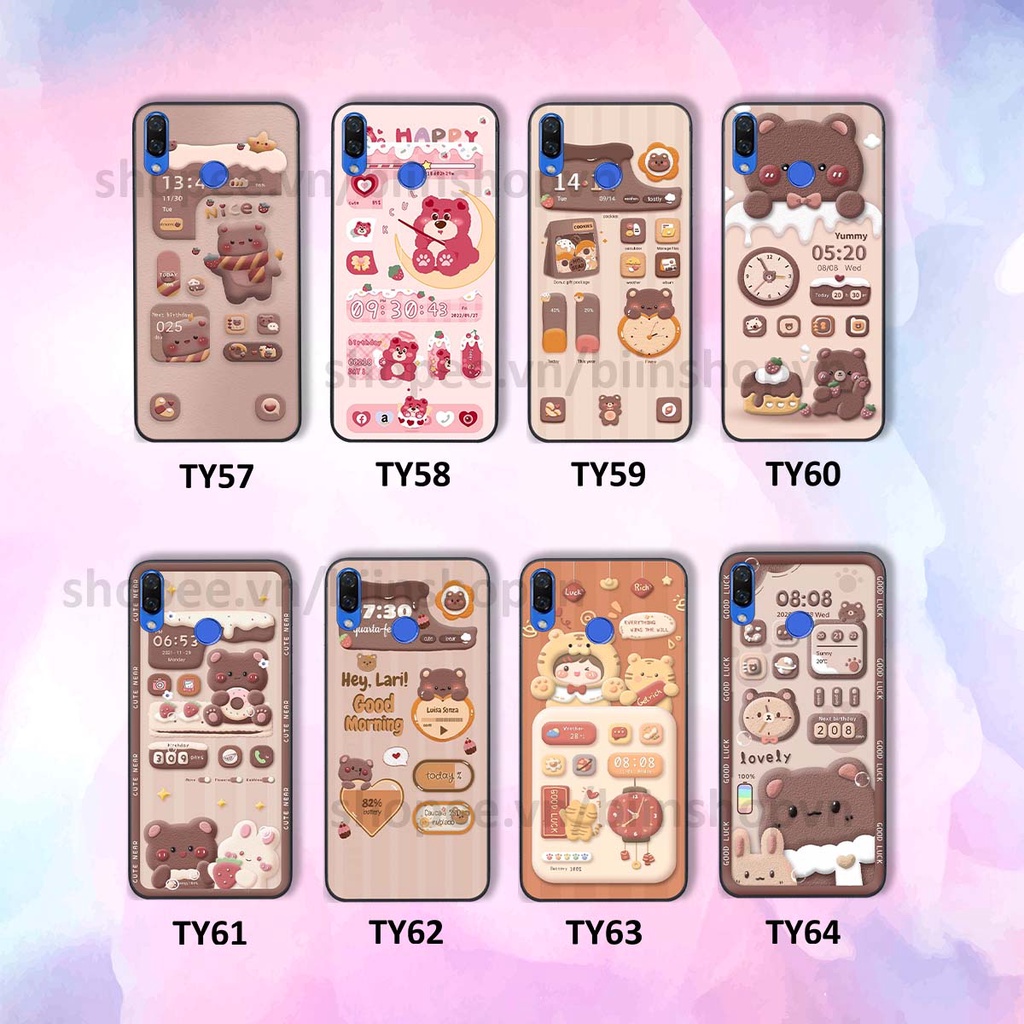 Ốp Huawei Nova 3 / Nova 3i in 3D icon gấu nổi siêu xinh, siêu đáng yêu, cá tính phong cách