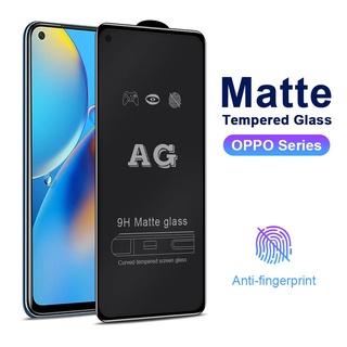 Kính cường lực chống vân tay AG Full Màn Hình cho Oppo A16 A15S A16K A15 A54 A74 A55 A53S A53 A33 A5 A9 2020 Reno 6 6Z 5 5F 4 3 F11 F9 A3S A5S