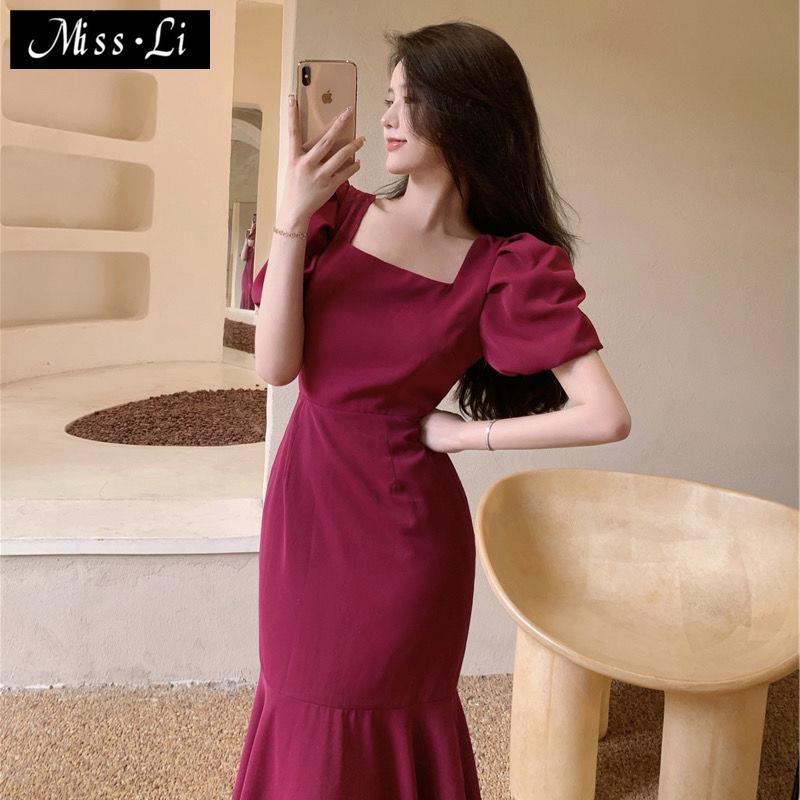 Đầm Đuôi Cá Dáng Ôm Kiểu Retro Pháp Thời Trang Cao Cấp Dễ Phối Đồ Cho Nữ