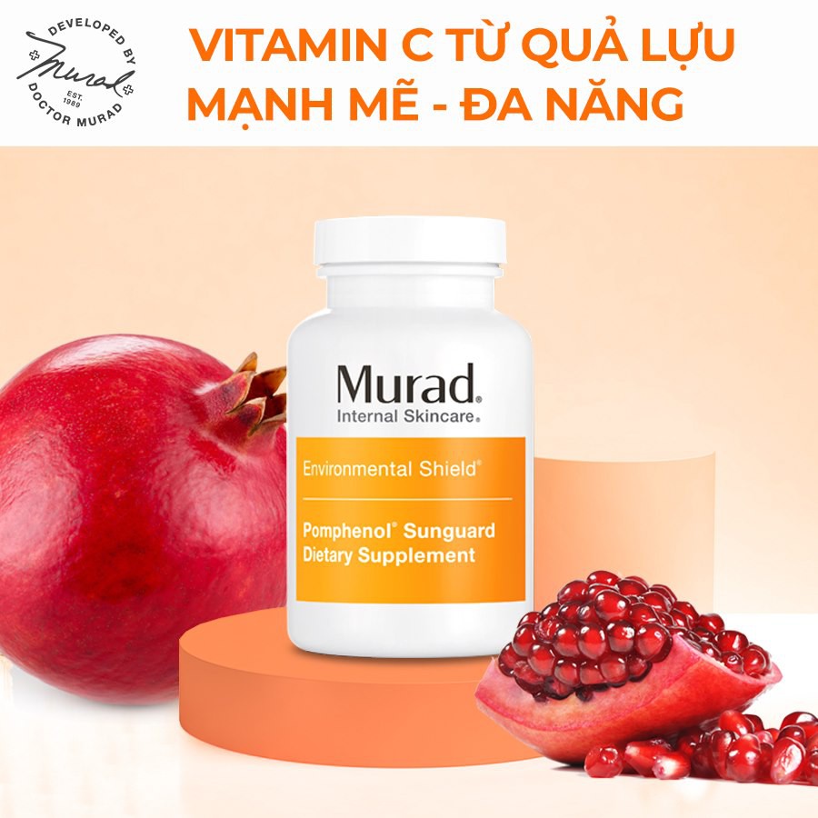 Viên Uống Chống Nắng Nội Sinh, Chống Oxy Hóa, Làm Khỏe Da Murad Pomphenol Sunguard Dietary Supplement (60 viên)