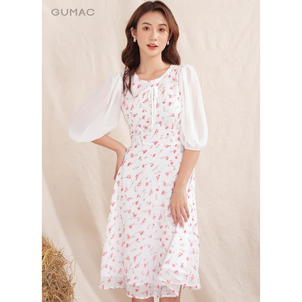 Đầm hoa phối tay DA1064 GUMAC