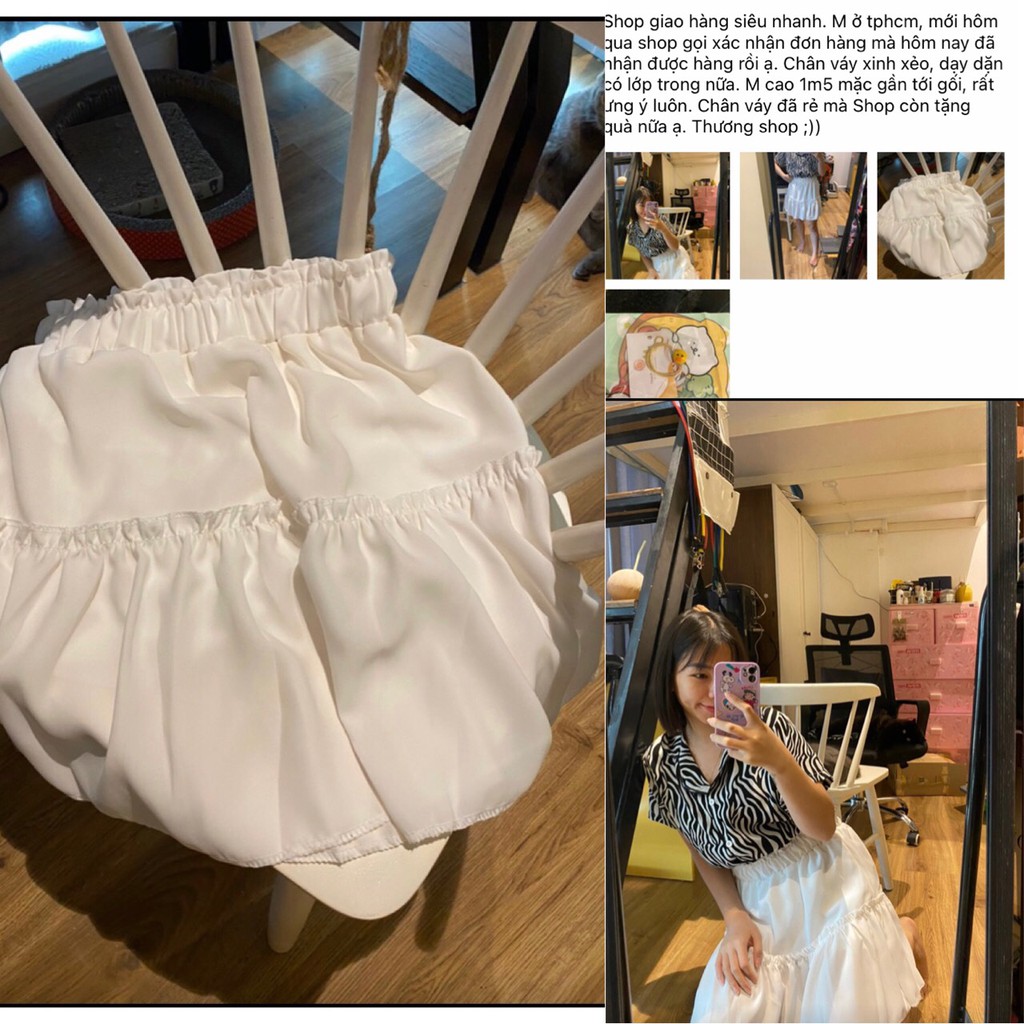 Chân váy trắng nữ dáng xèo kiểu Ulzznag style Hàn Quốc | BigBuy360 - bigbuy360.vn