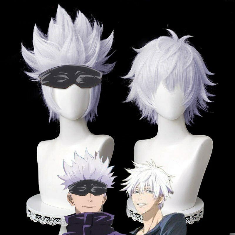 [sẵn] Wig/tóc giả và bịt mắt bán lẻ cosplay Satoru Gojo màu trắng - Jujutsu Kaisen tại MIU SHOP 01