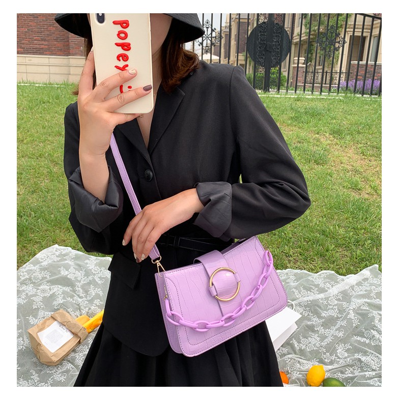 Túi đeo chéo nữ có khóa da pu dáng thuyền cong TT 32 | BigBuy360 - bigbuy360.vn