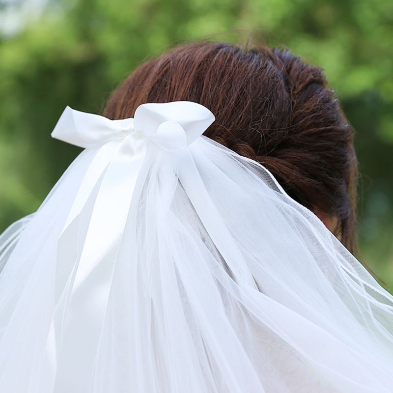 Mạng Che Mặt 4 Lớp Đính Ngọc Trai Giả Và Nơ Handmade Dành Cho Nữ