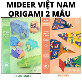 Mideer 3D Origami Animal - bộ giấy Origami xếp hình thủ công 3D động vật và máy bay