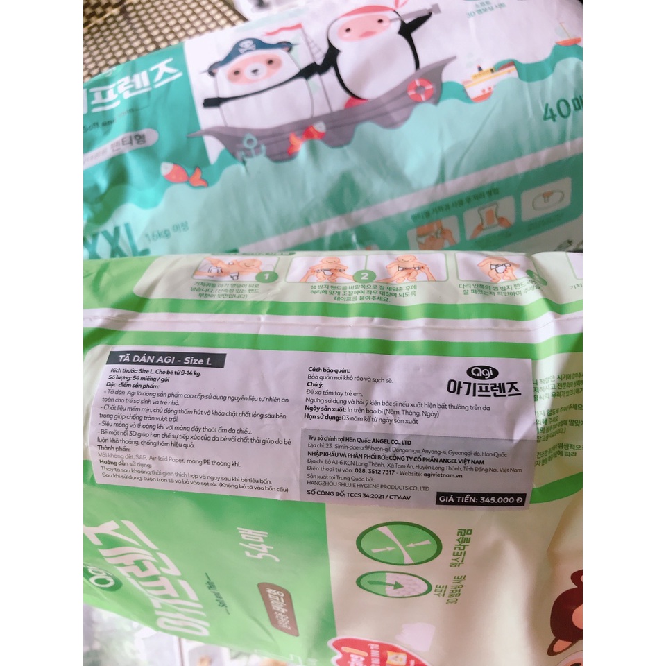 [Rẻ vô địch] Bỉm tã dán/ tã quần AGI Size ( S66 M60 L46/L46 Xl42 XXL 40 ) [ Kèm tặng ]