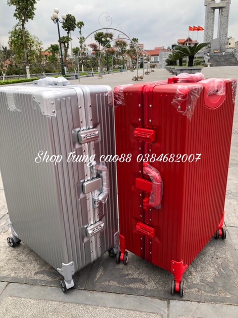Vali khung nhôm khóa sập góc vuông B3V cao cấp chống vỡ, chống trộm size 20 inch 24 inch 26 inch 29 inch